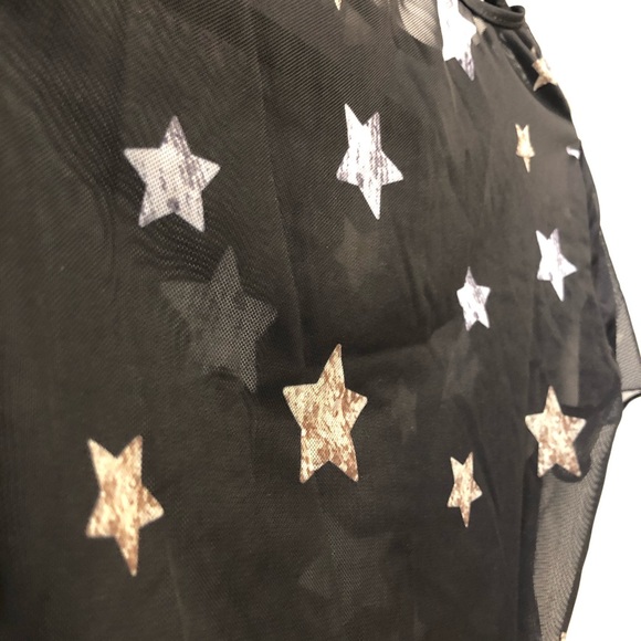 Zaful Crop See-through Shirt With Stars | Size S - Picture 3 of 3